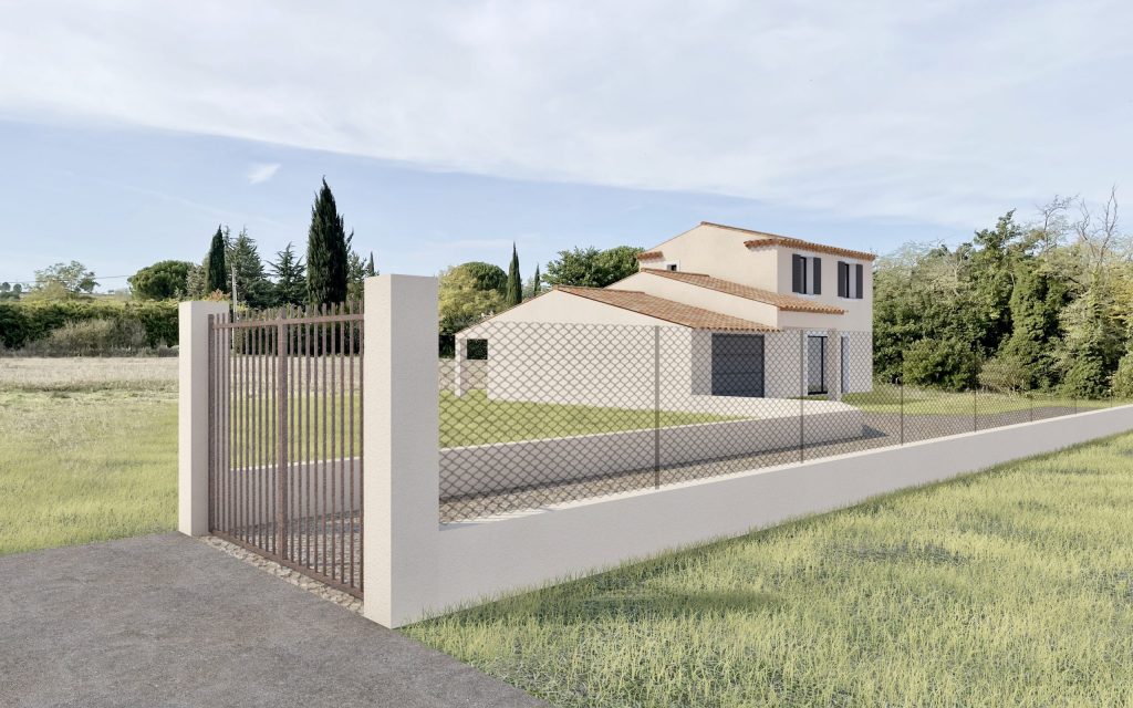 Insertion d’une maison neuve et de sa clôture